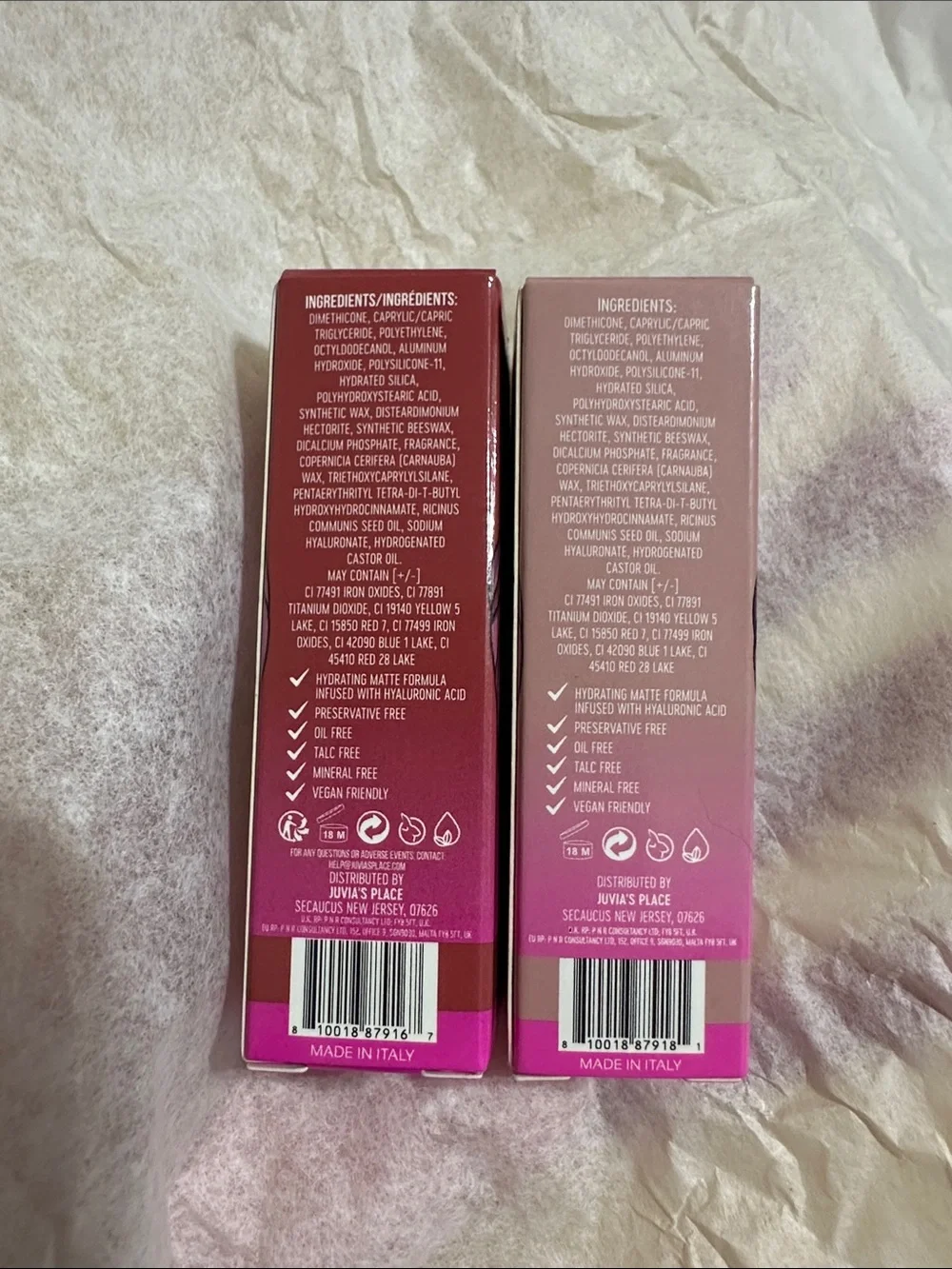 Juvia's Place The Nude Mauve (2-Pink Velvet Matte Lipsticks, shades 2020 & KEBI)